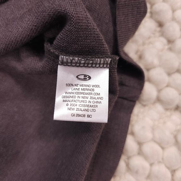 Icebreaker Men's 1/2 Zip Sweater Brown/Gray Sz Large - Picture 7 of 8